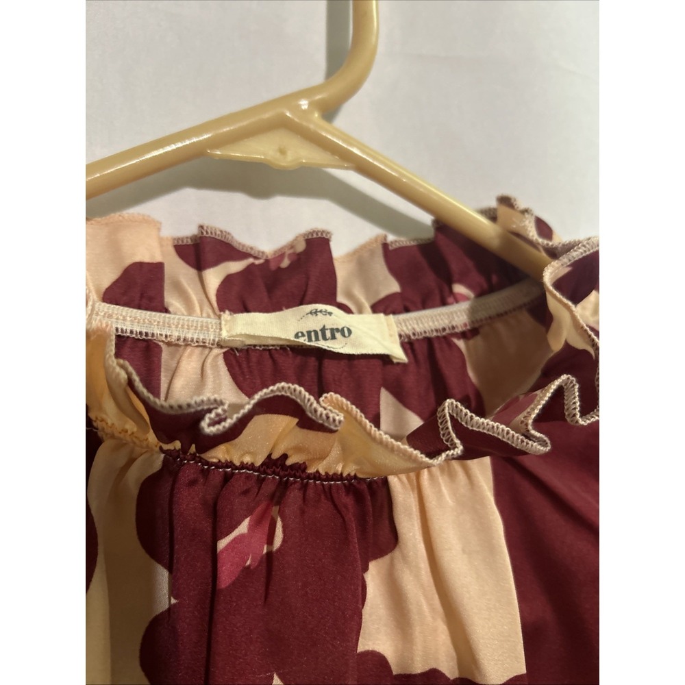 Entro Boutique Women's Floral Blush Pink Puffed Sleeve Size L - Picture 5 of 7